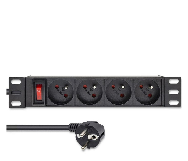 QOLTEC PDU do RACK 10" | 1U | 16A | 4xFrench | 1.8m 54602 - 1257508 - zdjęcie 2